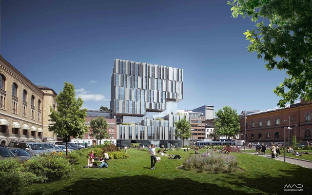 UIO Tullinkvartalet - New University Building for the Faculty of Law at the University of Oslo Proposal / MAD Arkitekter - Other Facilities, Garden, Facade