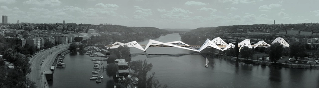 'Prague: Bridge-Building over the Vltava River' Competition Entry / Juráš Lasovský - Pedestrian Bridge