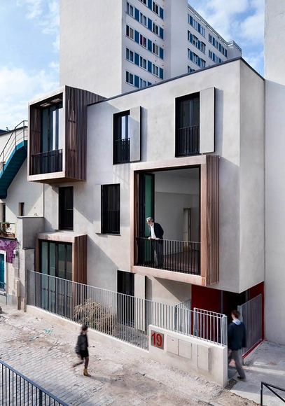 Tetris: habitação social e estúdios de artistas / Moussafir Architectes - Habitação De Interesse Social
