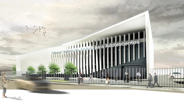 Tribunal Unitario de Justicia para Adolescentes del Estado de Morelos / Dionne Arquitectos + Adaptable arquitectura y diseño - Edificios Institucionales, Fachada, Cierros