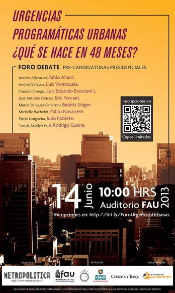 Foro FAU:  Debate Urgencias Programáticas Urbanas - Imagen Principal