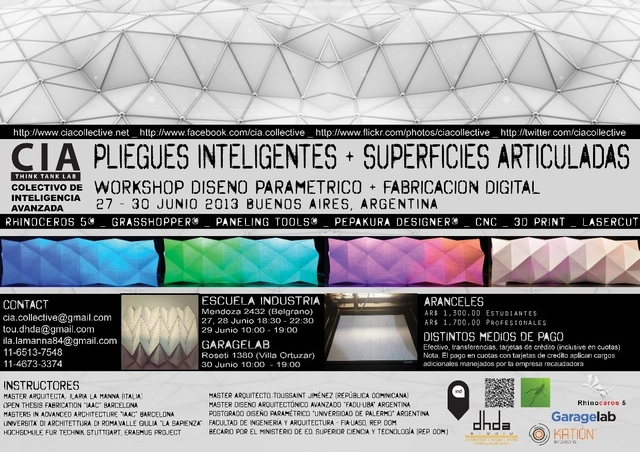 WORKSHOP PLIEGUES INTELIGENTES + SUPERFICIES ARTICULADAS DISEÑO PARAMÉTRICO + FABRICACIÓN DIGITAL en Buenos Aires [¡Sorteamos un Cupo!] - Imagen Principal