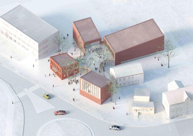 Library Building in Bauska Winning Proposal / A2SM Architects - Library, Facade