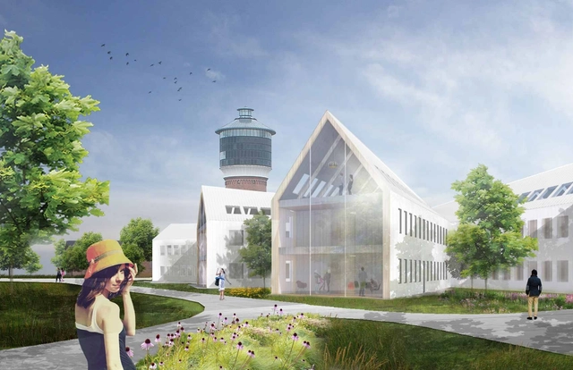 Toender City Hall Extension Competition Entry / HAO (Holm Architecture Office) + Sebastian Misiurek - Town & City Hall, Garden, Facade