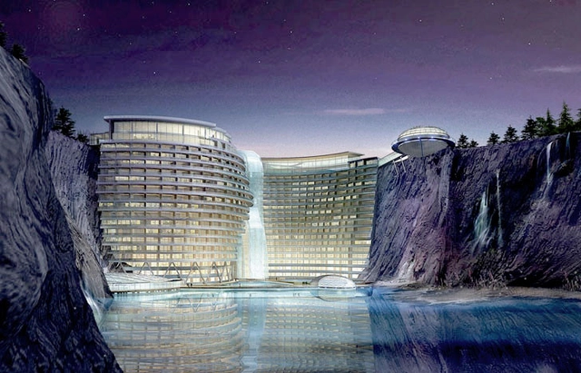Comienza la construcción de Songjiang Hotel: un Eco-Resort ubicado en una cantera de 100 metros de profundidad - Imagen Principal