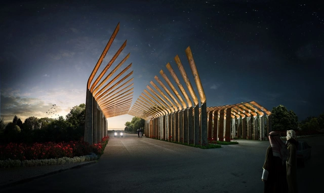 Ryhan Villa Complex Gate Winning Proposal / Waltritsch a+u + Rndr Studio - Residential Architecture, Facade, Arch
