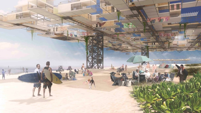 'Yona on the Beach': MOMA PS1 Rockaway Call for Ideas Winning Proposal / Stephen Yablon Architect - Urban Design , Facade, Bench