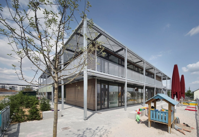 KiTa Schöne Aussicht / Birk Heilmeyer und Frenzel Architekten - Schools , Facade, Door