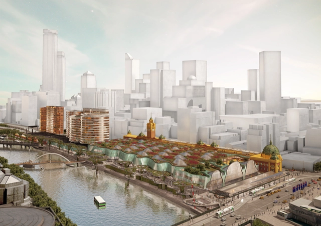 The Flinders Street Station Shortlisted Proposal / Ashton Raggatt McDougall - Train Station, Facade, Cityscape