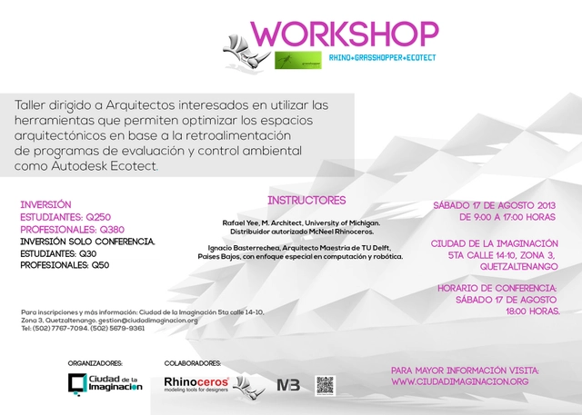 Workshop en Guatemala / RHINO+GRASSHOPPER+ECOTECT [¡Sorteamos un Cupo!] - Imagen Principal