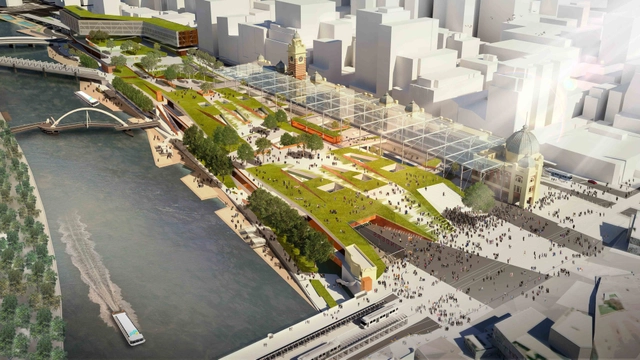 The Flinders Street Station "People's Choice Award" Winning Proposal / Eduardo Velasquez + Manuel Pineda + Santiago Medina - Train Station, Cityscape, Coast