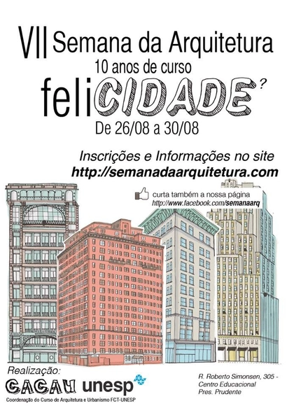 VII Semana da Arquitetura e do Urbanismo / UNESP Presidente Prudente - Imagem de Destaque