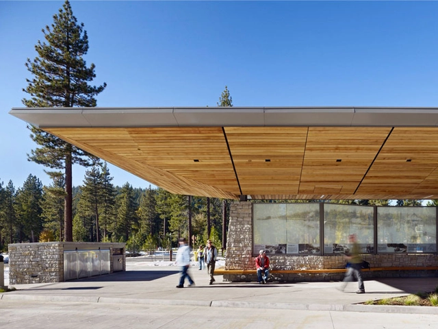 Tahoe City Transit Center / WRNS Studio -           Parking, Facade, Beam