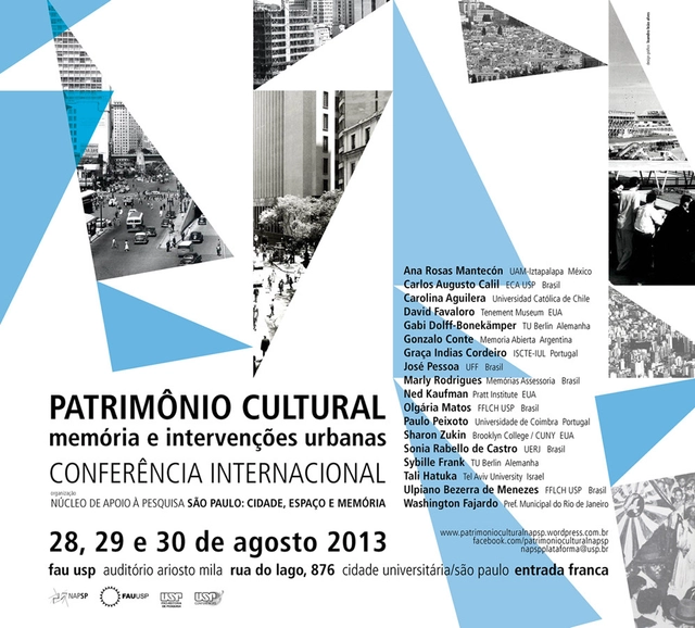 Conferência internacional "Patrimônio Cultural: memória e intervenções urbanas" - Imagem de Destaque