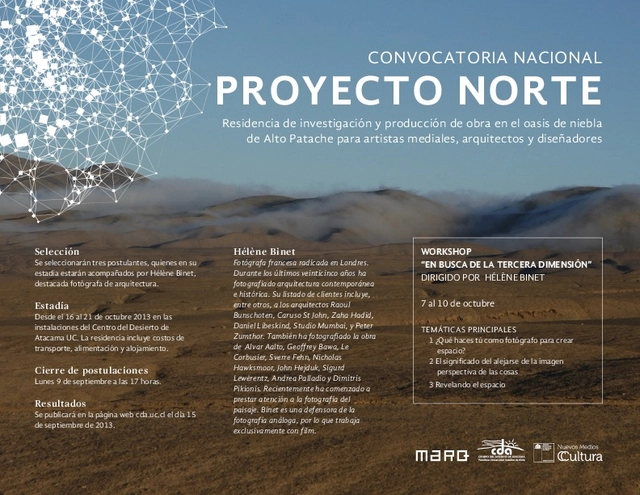 PROYECTO NORTE: Convocatoria Nacional Residencia Para Artistas Mediales, Arquitectos Y Diseñadores - Imagen Principal