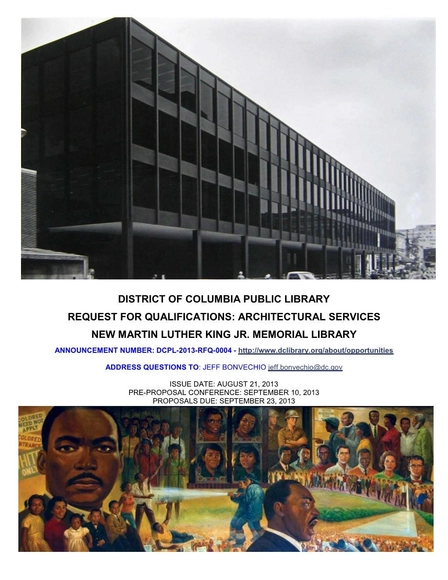 Request for Qualifications: MLK Jr. Memorial Library - Featured Image