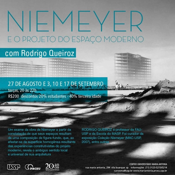 Curso “Oscar Niemeyer e o projeto do espaço moderno” no Centro Universitário Maria Antonia - Imagem de Destaque