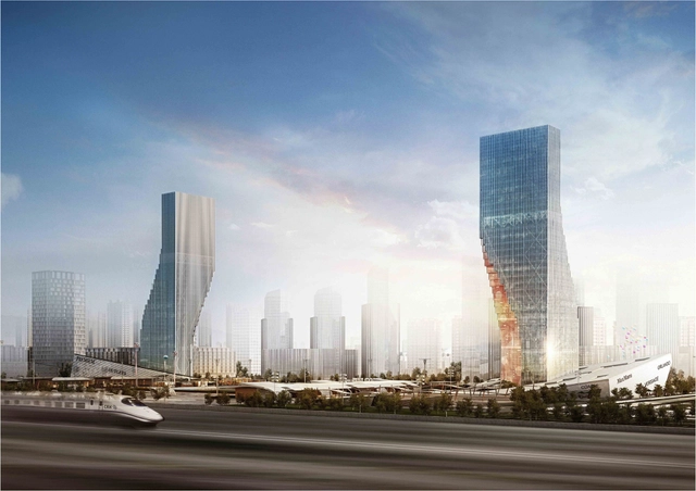 Harbin Twin Towers Proposal / spatial practice - Mixed Use Architecture, Facade, Cityscape