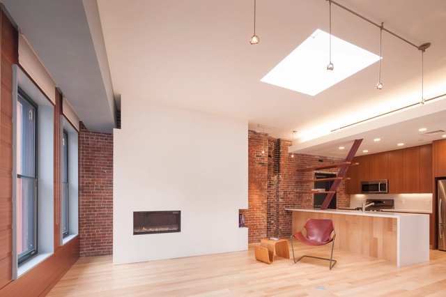 Hayden Building / CUBE Design + Research - Apartment Interiors, Beam, Chair, Lighting, Table