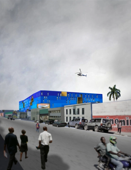 Reconstruction of the Hospital of the State University of Haiti / MASS Design Group - Hospital , Facade