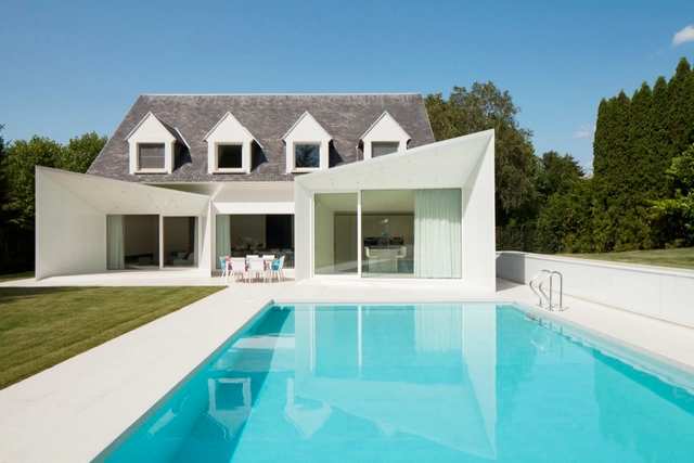 House LS / dmvA - Houses, Courtyard, Facade, Door