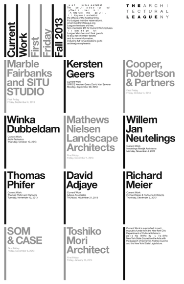 The Architectural League Announces the Current Work Fall 2013 Program - Featured Image