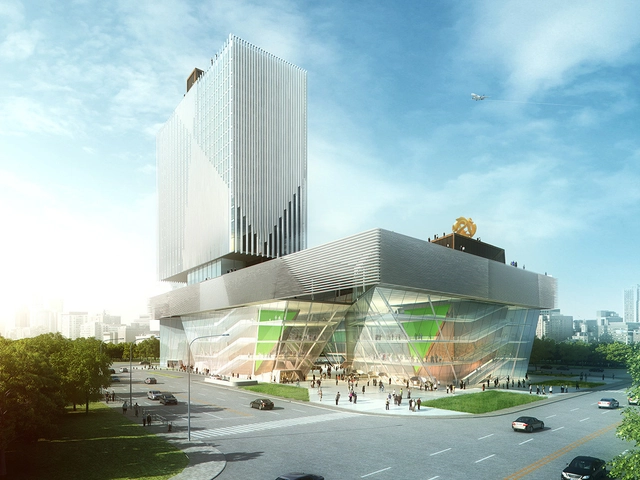 Arquitetos americanos vencem competição internacional para "Shopping Cultural" na China - Imagem de Destaque