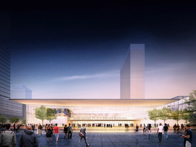 McCormick Place Event Center / Pelli Clarke Pelli Architects - Facade, Cityscape