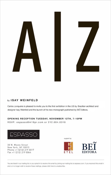 Exposição: Isay Weinfeld na galeria Espasso - Imagem de Destaque