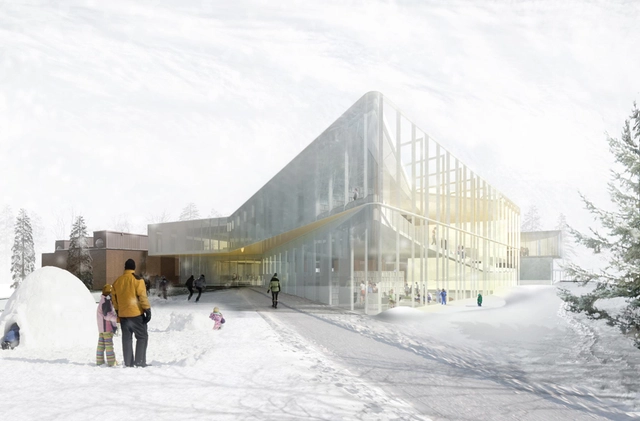"Pierrefonds Library" Winning Entry / Chevalier Morales Architectes - Library, Facade