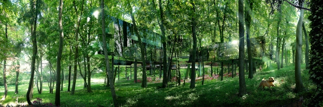 Necklace Residence / REX - Residential Architecture, Garden, Fence, Forest