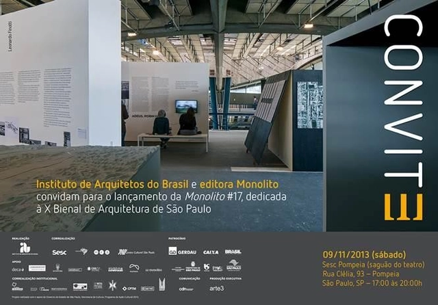 Instituto de Arquitetos do Brasil (IAB) e Editora Monolito lançam publicação dedicada à X Bienal de Arquitetura de São Paulo - Imagem de Destaque