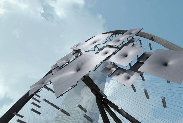 Surya: REX / Front’s 400-foot Solution for Dallas’ Disputed “Hot Spot” - Installation, Facade