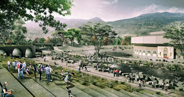 Segundo Lugar Concurso Público Internacional de Anteproyectos Parques del Río en la ciudad de Medellín - Paisaje Y Arquitectura
