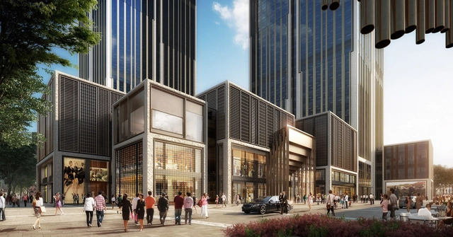 Foster and Heatherwick Collaborate to Design Shanghai Finance Center - Office Buildings, Facade, Cityscape