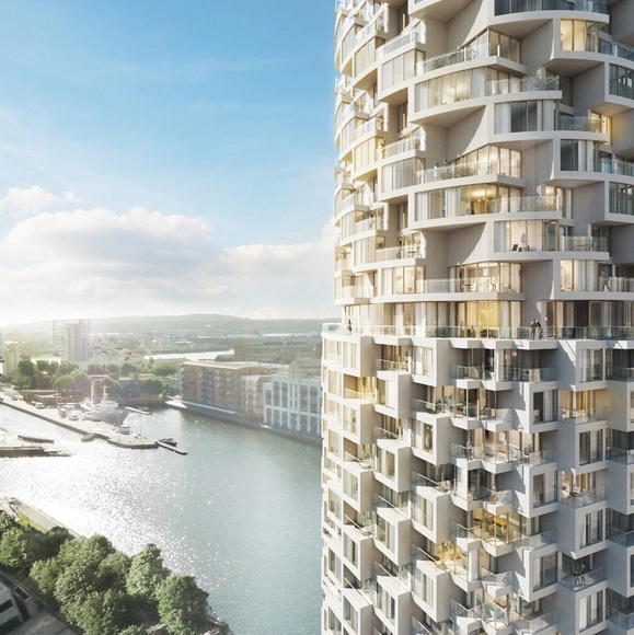 Divulgado o arranha-céu de Herzog & de Meuron para o empreendimento no New Canary Wharf  - Arranha Céu