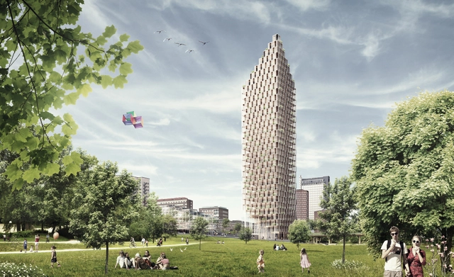 El rascacielos de madera de C.F. Møller y DinnellJohansson’s gana concurso internacional - Rascacielos 
