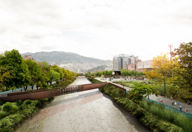 Latitud, primer lugar del concurso público internacional Parque del Río en Medellín - Paisaje Y Arquitectura