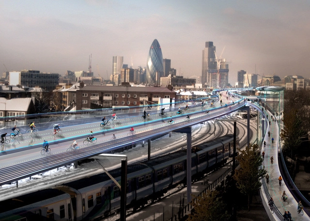 Norman Foster diseña un esquema para transformar a Londres en una “Utopía del Ciclismo" - Imagen Principal
