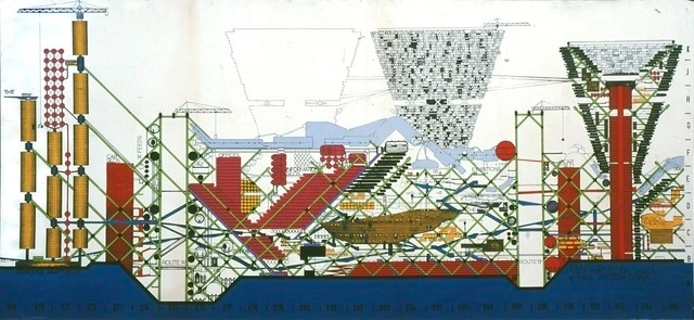 The Plug-In City, 1964 / Peter Cook, Archigram - Imagem de Destaque