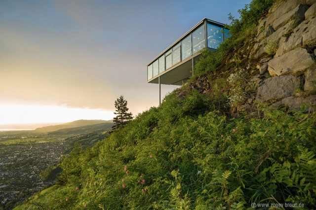 Panoramic Restaurant Karren  / Architekten Rüf Stasi Partner - Restaurants & Bars, Stairs, Facade, Handrail, Coast, Forest