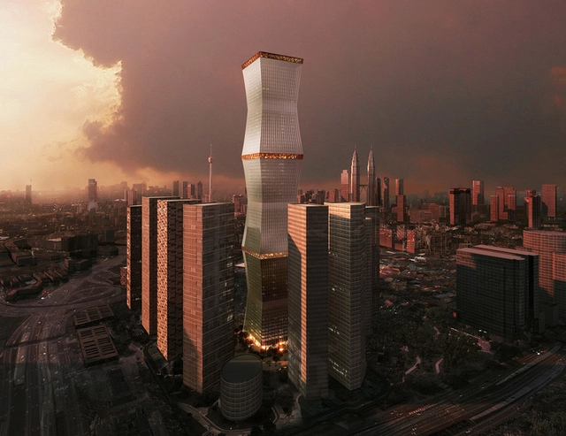 Capa textil retráctil envuelve el nuevo Rascacielos de REX Architecture - Imagen Principal