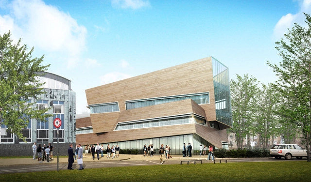 Libeskind Reveals Timber Physics Building for Durham University  - University, Facade