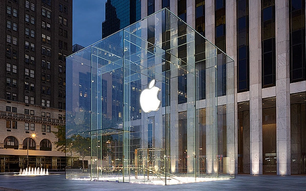 Snowblower Shatters Panel of Apple Cube - Featured Image