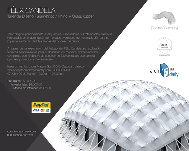 Taller de Arquitectura Paramétrica Félix Candela / Complex Geometry [¡Sorteamos un cupo!] - Imagen Principal