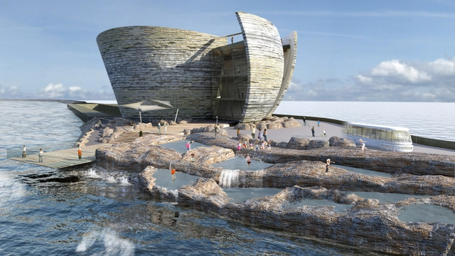 Juice Architects Propose Offshore Visitor Centre for Swansea Bay - Visitor Center, Coast