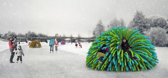 RAW Design Warms Canadian Skaters with Fur-Inspired “Nuzzles” - Temporary Installations