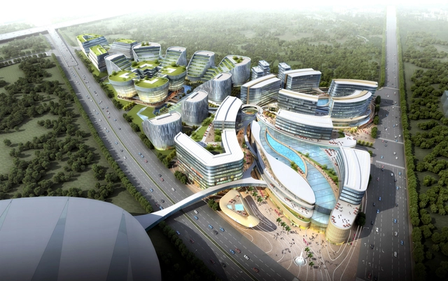 UA Studio 7 and Aedas' Central Business District for Hongqiao Airport Now Underway - Master Plan