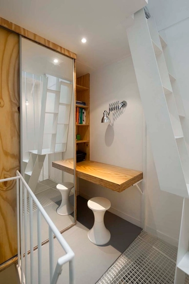 Tower Apartment  / Agence SML - Apartment Interiors, Bathroom, Door, Stairs, Arch, Chair, Table