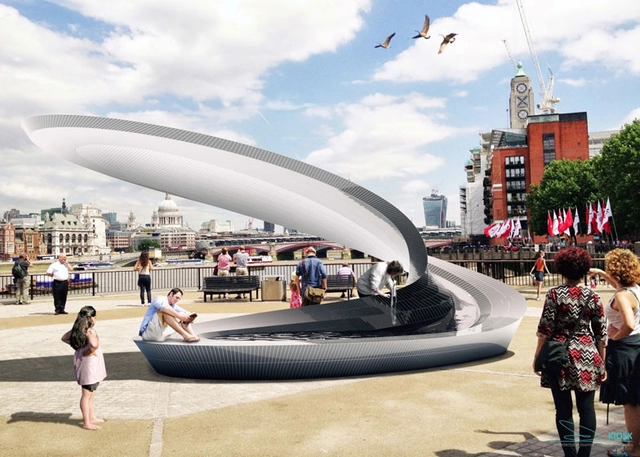 Com o que se parece a fonte projetada por Zaha Hadid? - Imagem de Destaque